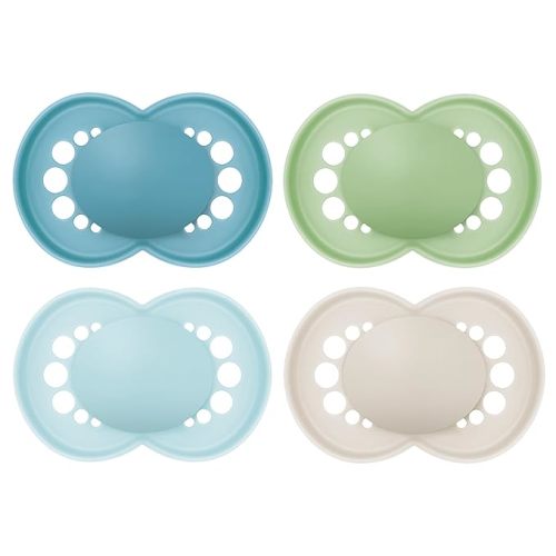 MAM Original Matte Baby Pacifiers 6-16 Months, Binky for Newborn Babies, BPA-Free Skin Soft Silicone Nipple, Easy to Clean, Developed with Medical Experts, 4 Count, Made in Europe