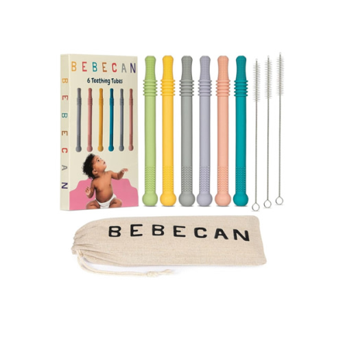 Teething Sticks for Babies 0-36 Months - Super Soft Silicone Teethers in 6 Vibrant Colors, Infant Teething Relief, Multicolored Teething Tubes Baby Gift Teethers