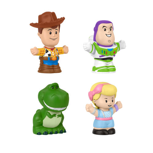 Little People, Toy Story Figure Set, Woody Buzz Bo Peep Rex, 4 Toys