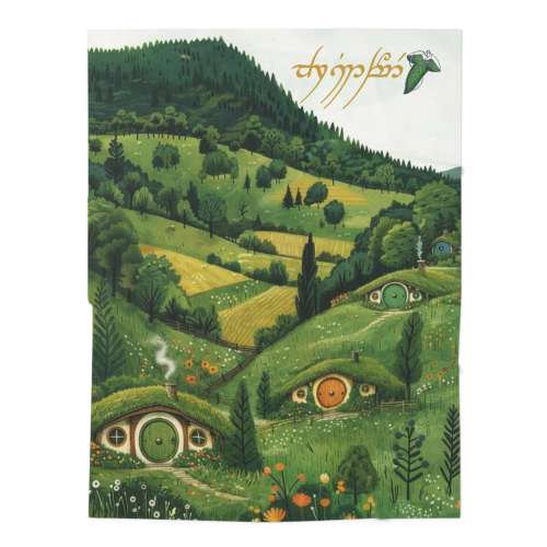 Hobbit Home Personalized Baby Swaddle Blanket: Lord of the Rings Infant Blanket, Tolkien Nursery Decor