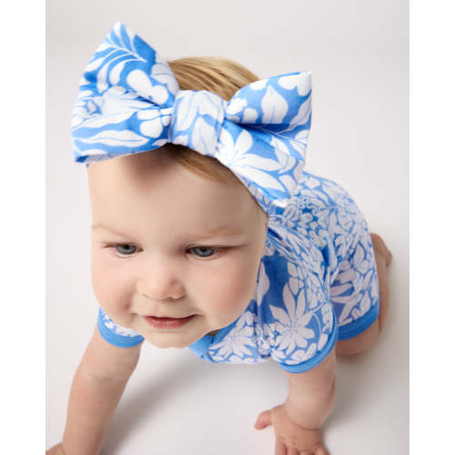 Azure Garden Luxe Bow Headband | Little Sleepies