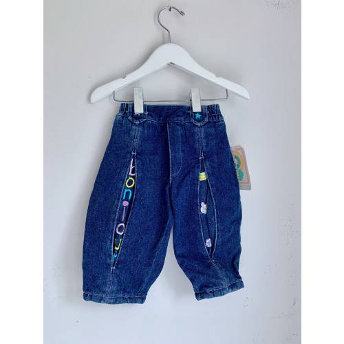Vintage bonjour baby girl jeans new old stock 9 months