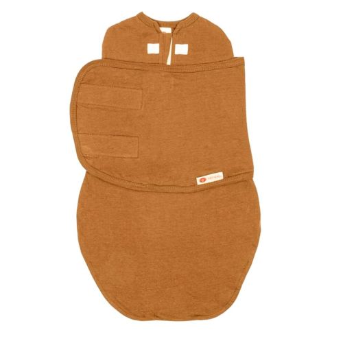 embé 2-Way Starter Baby Swaddle, Newborn Swaddle Sack, Zip, Hook & Loop Baby Wrap, Hip Healthy, Infant, 6-14 lbs, 0-3 Months - Sand
