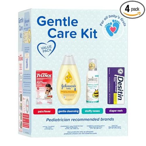 Johnson's Baby Gentle Care Kit with Desitin Maximum Strength, 4 Items