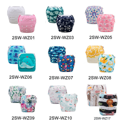 2-Pack Reusable Swim Diapers - One Size Adjustable Swimwears for Infants & Toddlers