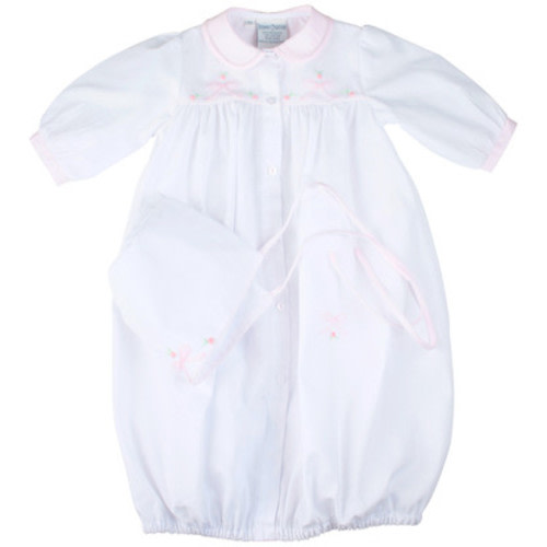 Embroidered Bow Take Me Home Gown with Hat | Feltman Brothers