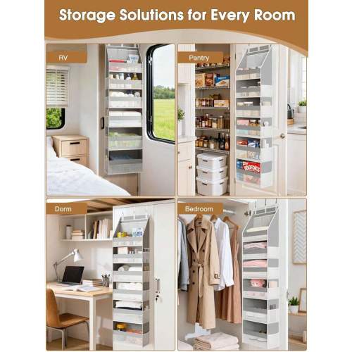 1 Pack Over The Door Organizer, Heavy-Duty 6-Shelf Hanging Storage With 13 Mesh Pockets, 55lbs Capacity Behind The Door Storage For Nursery, Bathroom, Bedroom, And Dorm | SHEIN USA