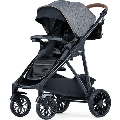 Chicco Corso Primo Modular Quick-Fold Stroller with Infant Car Seat Adapter, for Newborns and Toddlers | Summit/Grey