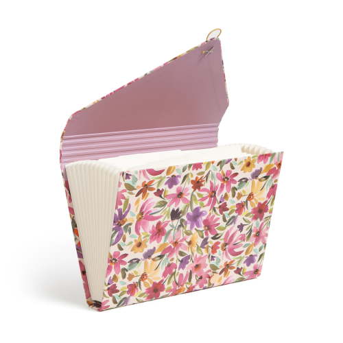 U Brands 13 Pocket Expandable File, 13'' x 9.18'' x 1.47'', Bountiful Bouquet