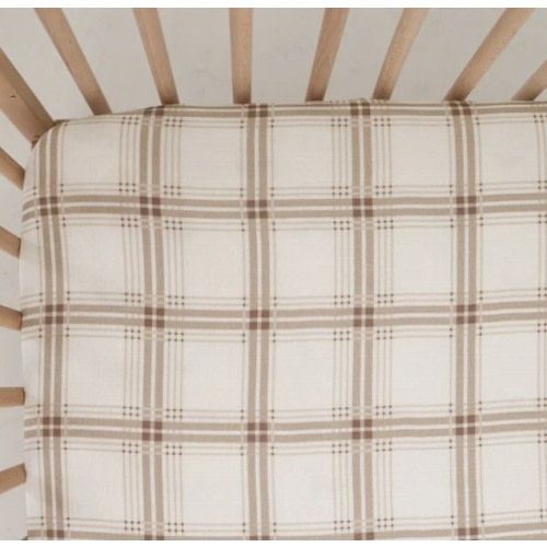 Muslin Crib Sheet | Ellis Plaid