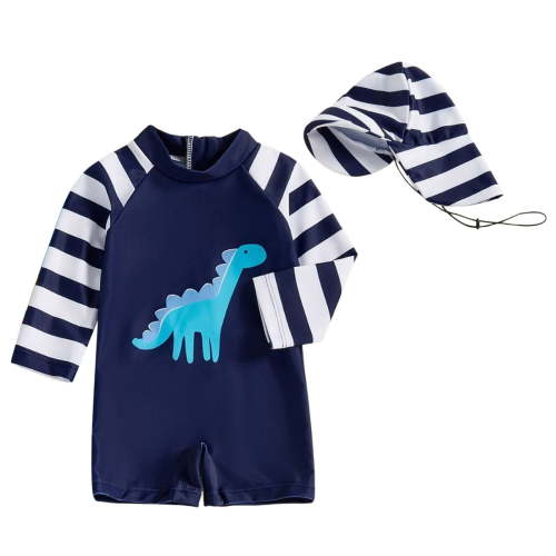 UAYOTSE Baby Boys Tropical Beach Rash Guard One Piece Swimsuit UPF 50+ Sunsuit,3-6 Months Navy