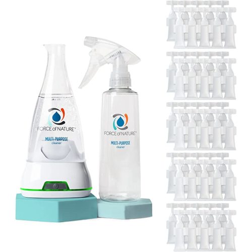 Force of Nature Multi-Purpose Cleaner, Disinfectant & Deodorizer Year Supply Bundle - Reusable Bottle, 50 Refills - EPA Registered, Toxin-Free, All-Purpose Natural Cleaning Supplies