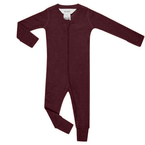 Basics Merino Wool Onesie Eggplant 3-6M