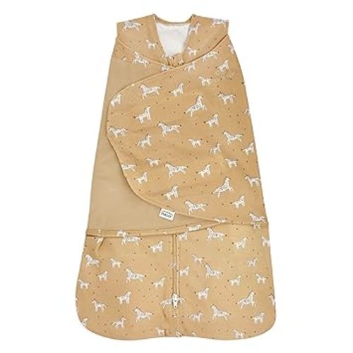 HALO 100% Cotton Sleepsack Swaddle, 3-Way Adjustable Wearable Blanket, TOG 1.5, Serengeti Zebra, Newborn, 0-3 Months