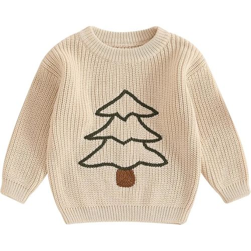 BemeyourBBs Kids Toddler Baby Boy Girl Knit Sweaters Fall Winter Clothes | Little Toddler Baby Sweater 0-6 Years, Overallsized, Pullover, Soft, for Halloween Thanksgiving Christmas Gift, Photos