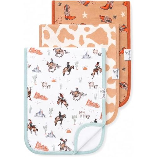 Copper Pearl Baby Burp Cloth Large 21''x10'' Size Premium Absorbent Triple Layer 3-Pack Gift Set Boone