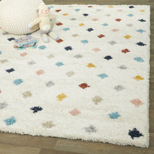 Wrought Studio™ Bartucca Multicolored Diamond Shag Area Rug & Reviews | Wayfair
