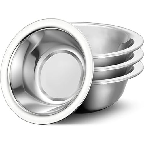304(18/8) Stainless Steel Mixing Bowls for Kitchen, 4 Pack 5.5" Small Metal Mixing Cooking Bowls Set Stackable for Baking Serving Cooking Food Prep Storage Dishwasher Safe Lightweight