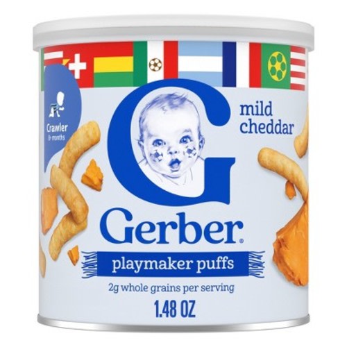 Gerber Baby Food Mild Cheddar Crunchies Baby Snack - 1.48oz: Kosher, No Artificial Flavors, Non-GMO, Ready to Eat