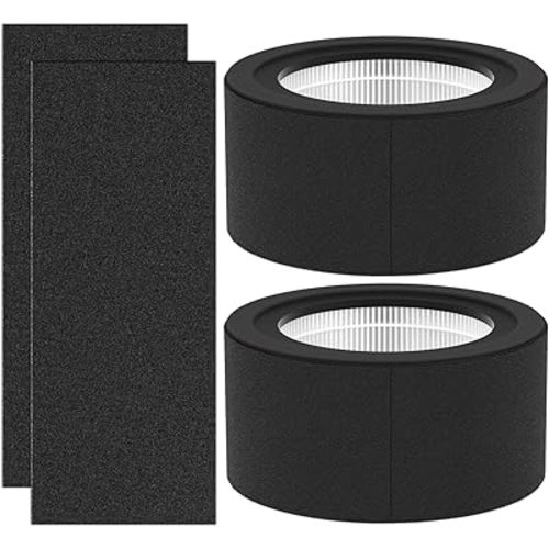 EE-5067 Replacement Filter, Compatible with Crane EE-5067 & Drop Shape HS-1944 Air Purifier Models,2 True HEPA + 4 Activated Carbon Filters
