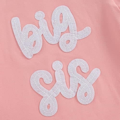 Big Sister Little Sister Matching Outfits Summer Clothes Short Sleeve Romper Big Sister Shirt Bell Bottoms Set