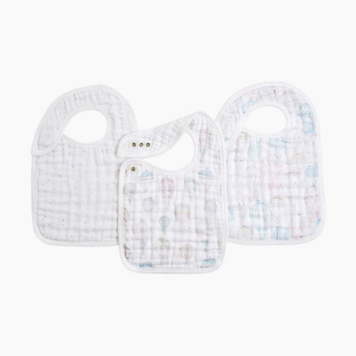Aden + Anais Organic Muslin Snap Bibs (3 Pack) - Above The Clouds