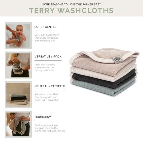 Rain Set - Terry Baby Washcloths (4 Pack) – Parker Baby Co.