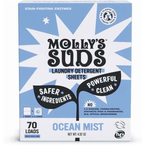 Molly's Suds, Laundry Sheets, Gentle on Sensitive Skin, Stain-Fighting