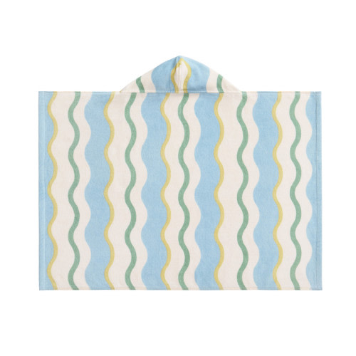 Wavy Stripe Baby Beach Hooded Towel UPF 50+
