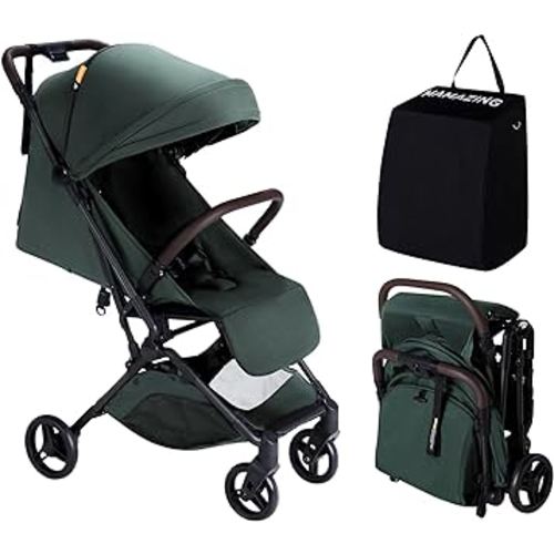 Lightweight Baby Stroller, Mom’s Choice Gold Award Winner, Ultra Compact & Airplane-Friendly Travel Stroller, One-Handed Folding Stroller for Toddler, Only 11.5 lbs, Green