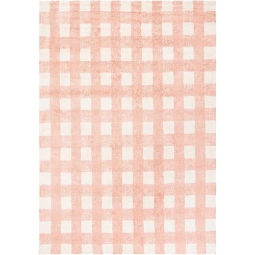 SAFAVIEH Washable Rug Easy Care Collection - 6' x 9', Ivory & Rust, Handmade Cotton, Easy to Clean, Ideal for Living Room, Bedroom, Dining Space (ECR216P)