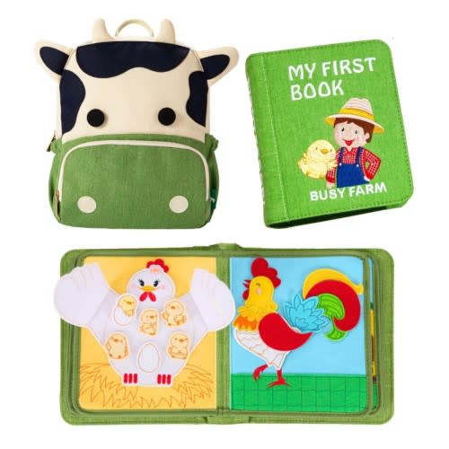 My First Book Busy Farm – Montessori Fabric Busy Book