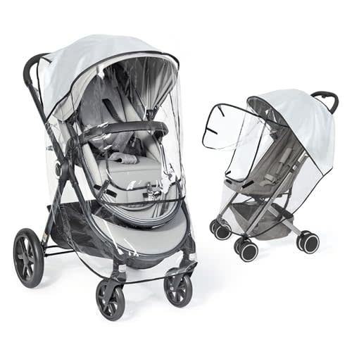 Clear Stroller Rain Cover, Universal Fit, All-Around Protection,Clear