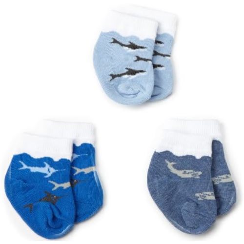 Jefferies Socks, Llc Baby-Boys Newborn 3 Pair Gift Box Ocean Socks