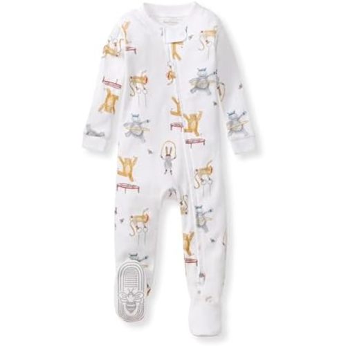 Burt's Bees Baby Baby Boys Boys Sleeper Pjs, 100% Organic Cotton, One-piece Footie, Zip Up Jumpsuit, Snug Fit Pajamas