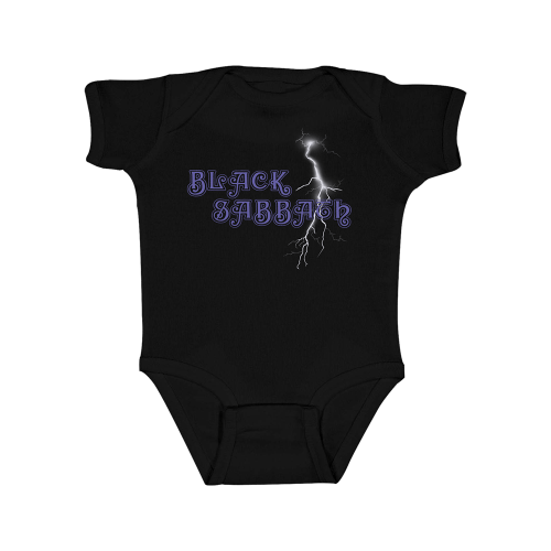 Lightning Bolt Graphic Black Onesie - Black Sabbath Official Store