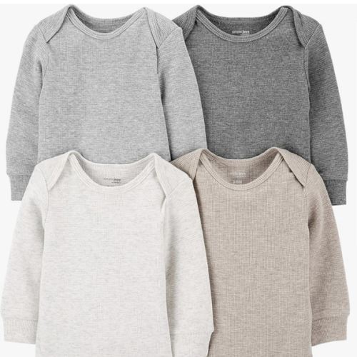 Simple Joys by Carter's Baby 4-pack Soft Thermal Long Sleeve Bodysuits