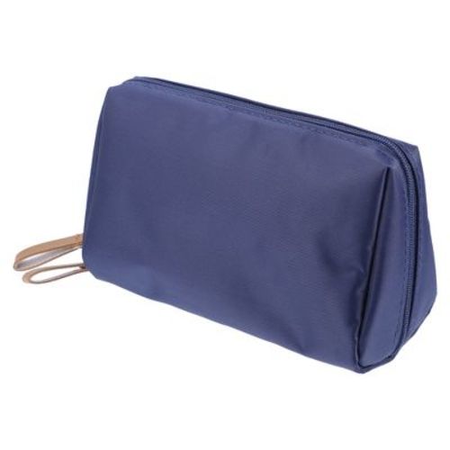 Unique Bargains Waterproof Nylon Portable Travel Cosmetic Makeup Storage Bag 1Pc Dark Blue Beige