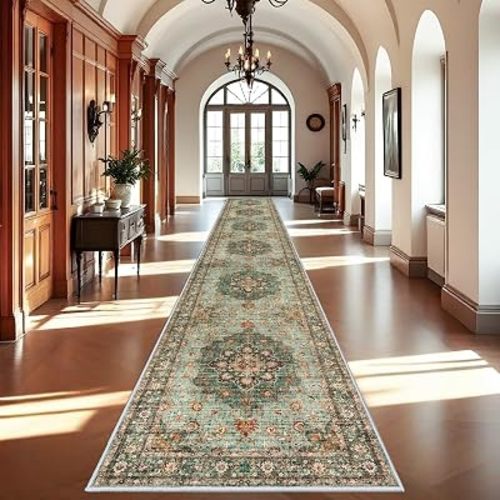 Washable Oriental Hallway Runner Rug: 3x20 Rug for Living Room Soft Carpet