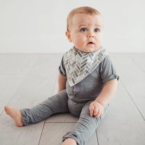 Copper Pearl Bibs 4 Pack - 100% Cotton, Soft Baby Bibs for Girls and Boys, Daily Use, White Background with Animal and Car Motifs - Copper Pearl Quality