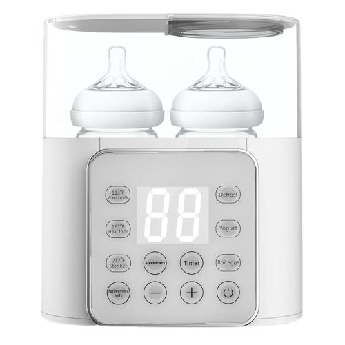 Baby Bottle Warmer 9-in-1 Multifuntion Breast Milk Warmer, Fast Baby Food Heater and Defrost Warmer with Timer for Twins, LCD Display Accurate Temperature Adjustment, 24H Constant Mode