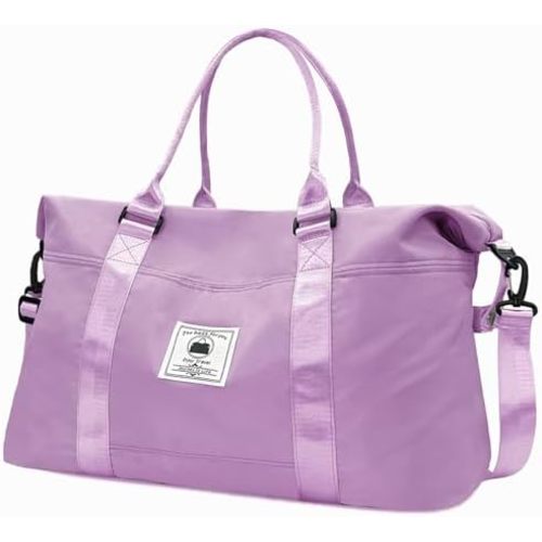 Travel Duffle Bag, Waterproof Sport Tote Gym Bag for Women Men, Overnight Weekender Carry On Bag with Wet Pocket