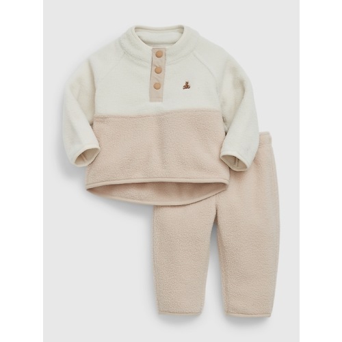 Baby Arctic Fleece Outfit Set in bedrock beige, size: 0-3 M