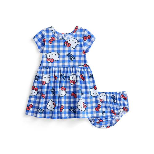 Hello Kitty Baby Girl Print Dress and Matching Diaper Cover Set, 2-Piece, Sizes 0/3M-6/9M