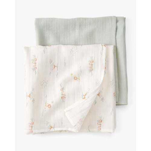 2-Pack Lion Print Muslin Swaddle Blankets - Green - Carter's | Carter's