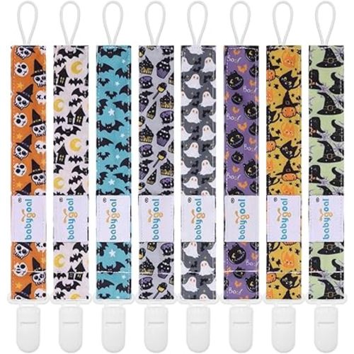 babygoal Baby Halloween Pacifier Clips 8 Pack 8PS30-B