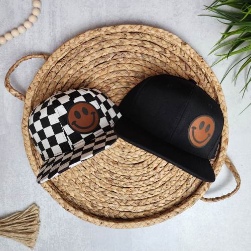 Toddler Hat with Smiley | Matching Family Hats | Flat Bill Snapback