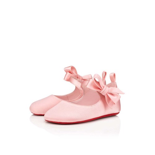 Christian Louboutin Lou Babe Satin Satin Ballerinas in Pink