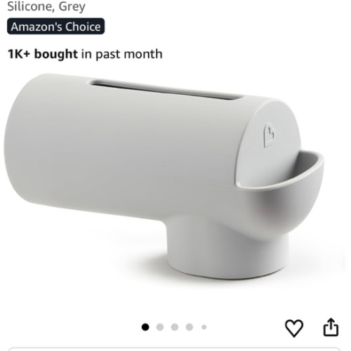 Munchkin® Soft Spot™ Bath Spout Cover for Baby, Bathtub Guard with Built-in Bubble Bath Dispenser, Silicone, Grey