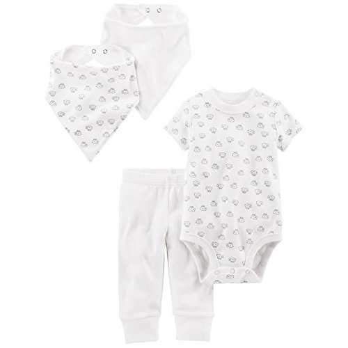 Simple Joys by Carter's unisex-baby 4-piece Bodysuit, Pant, and Bibs Set